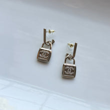 Load image into Gallery viewer, Silver CC Lock Earrings
