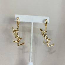 Load image into Gallery viewer, Gold YSL Dangle Hoops
