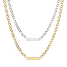 Load image into Gallery viewer, Curb Chain Bar Engraving Necklace
