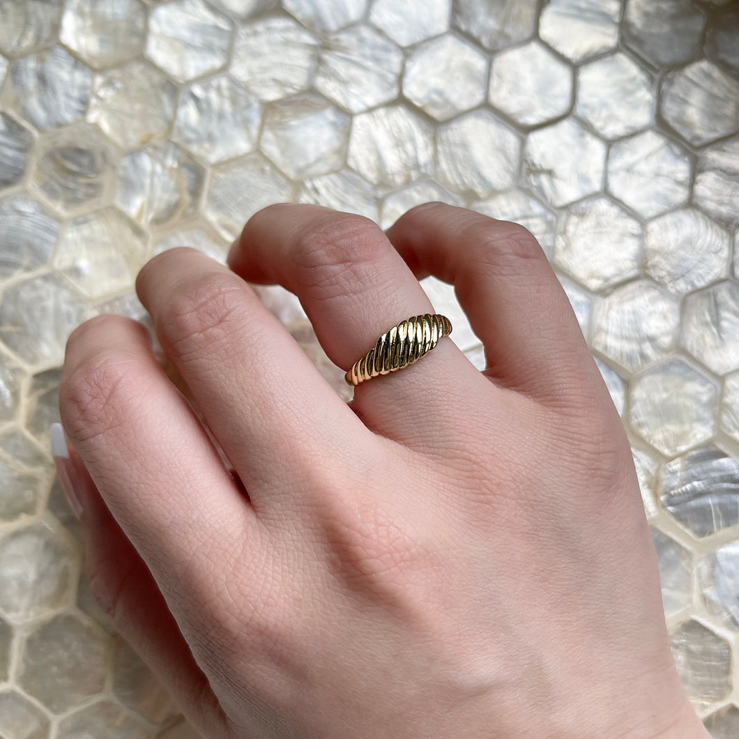 Textured Croissant Ring